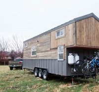 The Brown Bear's kids loft overhangs at the rear, with space underneath used to stow away propane gas bottles and the family bikes